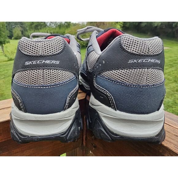 Skechers Mens After Burn Memory Foam 50125EWW Black Gray Shoes Sneakers Sz 10.5 - Picture 4 of 7